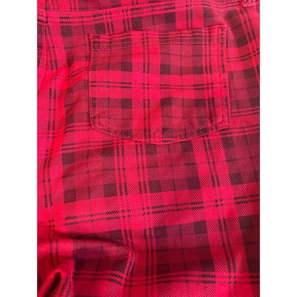 Womens Time and Tru Red Plaid Stretch Ponte Pants Sz 18 Front Zipper 2 Back Pkts - Picture 9 of 13